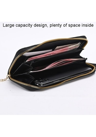 Trendooze Linjinxu Kadın İç Çamaşırı Cüzdanı Uzun Clutch Çantası Büyük Kapasiteli Black Bayanlar İçin Diğer
