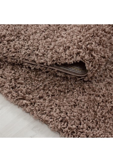 Yüksek Tüylü 30 Mm Hav Yüksekliğinde Düz Mokka Açık Kahverengi Renkli Shaggy Halı