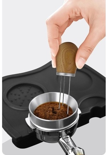 Metabagua Adet Kahve Sabotaj Iğne Tipi Kahve Tozu Dağıtıcı, Kayın Ağacı 3zq8jn Siyah