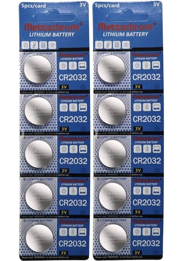 Mettzchrom Cr 2032 5'li 2 Kartel 10 Adet Cr2032