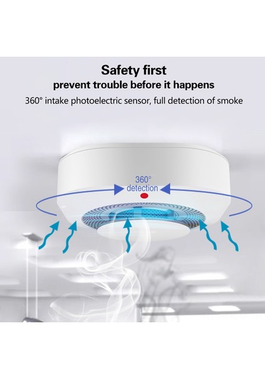 Suofeng Tuya Wifi Akıllı Duman Alarmı: Gerçek Zamanlı Mobil Bildirim, Geniş Kullanım Alanı, Yüksek Sesli Alarm.