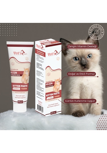 Vet's Health Kitten Paste Yavru Kediler İçin Gelişim Desteği Pasta 100 G