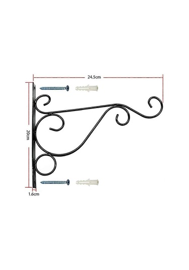 2 Adet Metal Bitki Askı Tutucu Kancaları Bitkiler Çiçek Saksıları Kuş Yemliği Rüzgar Çanları Fenerler İçin Dış Duvar Braketi