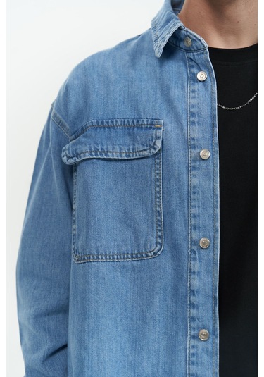Mai Collection Mai Studios Co. Ethan Mavi Unisex Jean Gömlek Mavi
