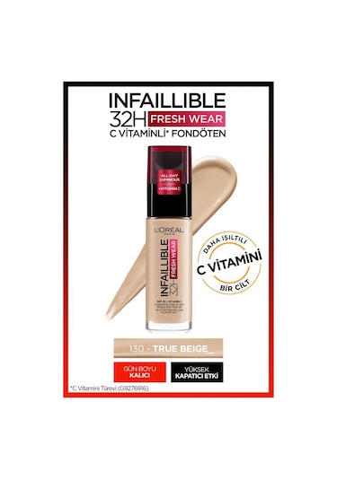 L'Oreal Paris Infaillible 24H Fondöten No:130 True Beige 30 ML