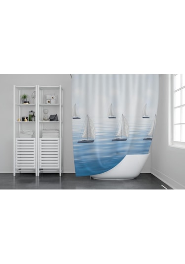 Zethome GÜNCE Banyo Duş Perdesi 9889 Tek Kanat 1x180x200 Çok Renkli