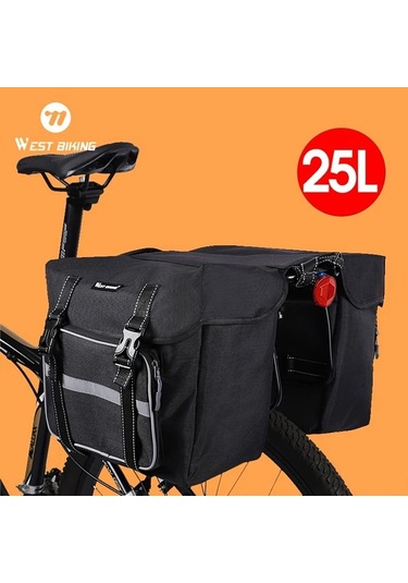 Maxaccess West Bıkıng 6.6 Galon Siyah Bisiklet Sele Çantası Büyük Kapasiteli Çok Bölmeli