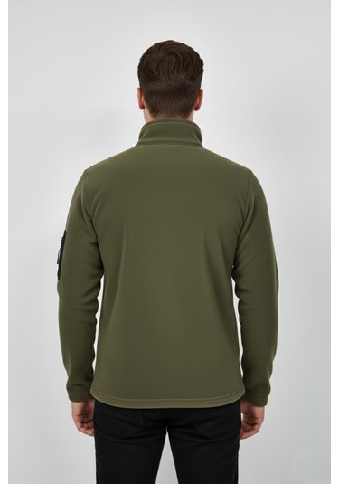 Erkek Büyük Beden Fermuarlı Cepli Polar Ceket 6545 Bgl-st04918 Haki