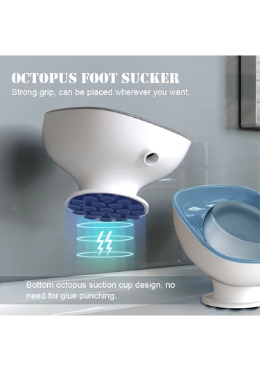 Süper Vantuz Bulaşık Kendinden Boşaltma Mutfak Süngeri Konteyner Açık Gri