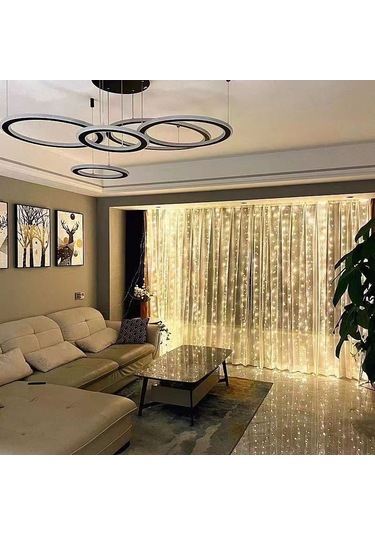 Gajeena Yatak Odası Dekoratif Işık Zinciri - 3m 300 Led, Pili Ve Kumanda İle, Perde/duvar Aydınlatma, Stüdyo/ev Ambiyans Işığı Beyaz