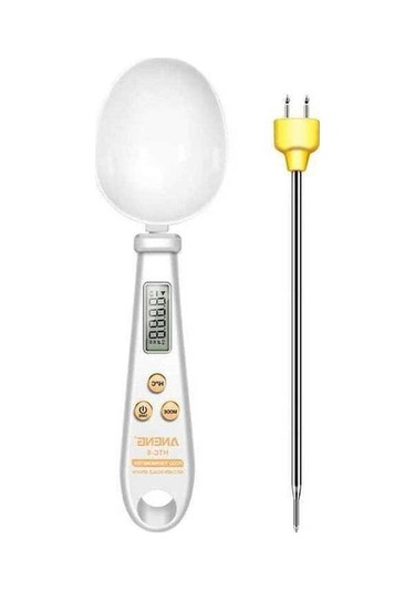 Ulzyvf Createtech Terazi Tartı Ölçme Kaşığı Htc-6, Gram Fonksiyonlu Elektronik Ekran, Beyaz Beyaz