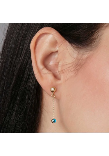 Altınbeyı Gözlü Sallantılı Küpe 1.40 Gram