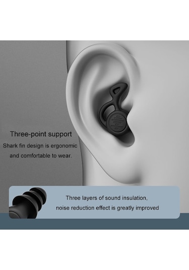 Sones Gürültü Önleyici Uyku Kulak Tıkacı Üç Katmanlı Ses Geçirmez Silikon Yüzme Kulak Tıkacı Beyaz