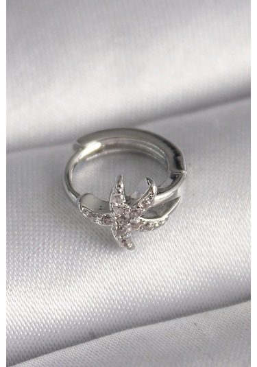 316l Çelik Gümüş Renk Zirkon Taşlı Deniz Yıldızı Model Tragus Pi Çok Renkli