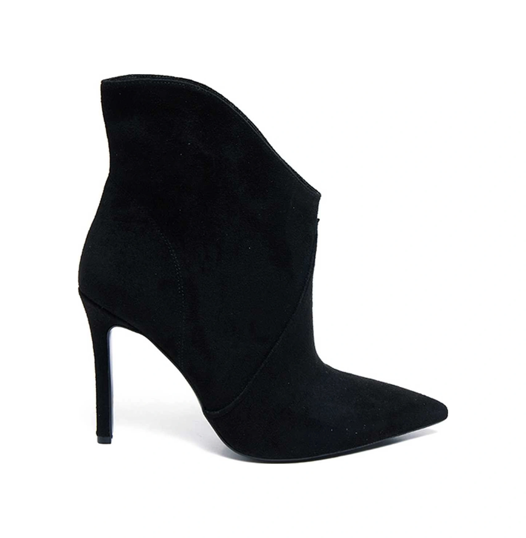 Bestello Ince Topuklu Neolit Taban Topuklu Bot 281-1134 Kadın Bot Siyah Suet