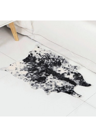 Oturma Odası İçin Büyük Boy İnek Baskılı Dana Derisi Suni Deri Kaymaz Antiskid Mat Halı