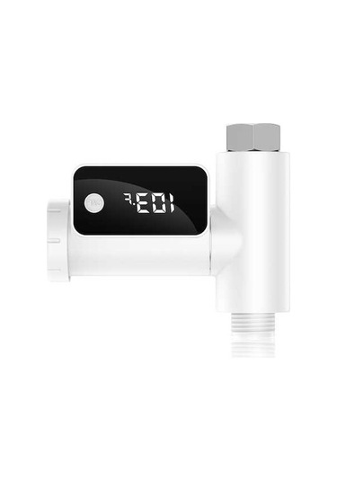 Pazly Led Su Sıcaklık Göstergeli 360 Derece Dönebilir Duş Musluğu Banyo Sprinkler Takımı 58856468 Beyaz