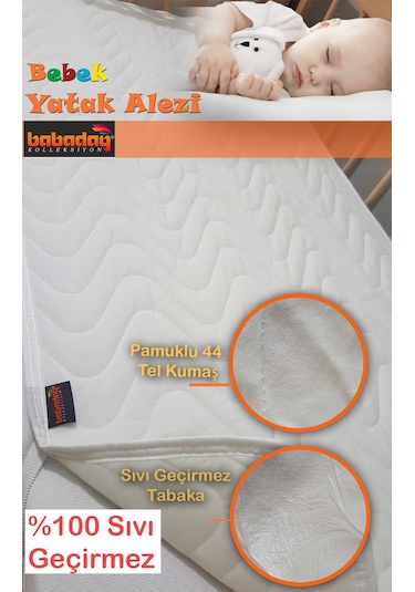 %100 Sıvı Geçirmez Yatak Alezi Bebek Yatağı(beşiği) için 60x120