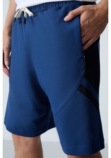 Tommy Life Parlament Pamuklu Kalın Yumuşak Dokulu Standart Fit Basic Erkek Şort - 81281 Mavi