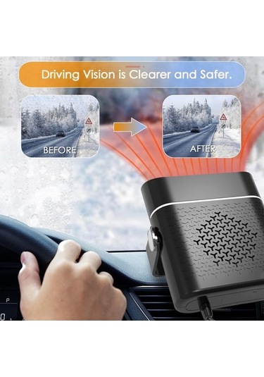 Dancemonkey Lichen Araç Isıtıcı, Araç Plug-ın Isıtıcı, Araç Taşınabilir Cp Siyah