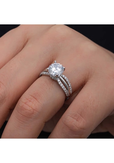 Stillove Gümüş Tek Taş Kadın Yüzük T8590 Gümüş