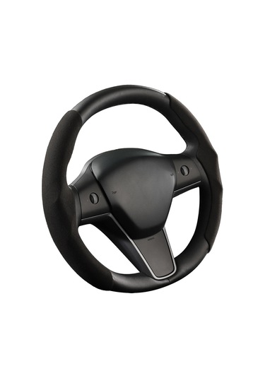 Fosenze Tesla Model 3/y/s İçin Ultra İnce Suede Deri Direksiyon Kılıfı - Karbon Fiber Desenli, Kayma Engellli, Hava Geçirgen, Tüm Hava Koşullarında Uygun