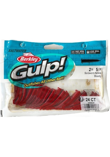 Berkley Gulp Saltwater Sandworm 5cm Lrf Silikon Yem - Bloody