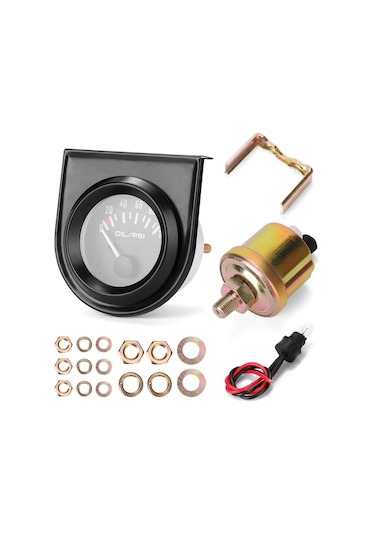 Lemestar Otomobil Yağ Basınç Ölçer Yeniden Takma 52mm Otomobil Yağ Basınç Aleti 0 100psı