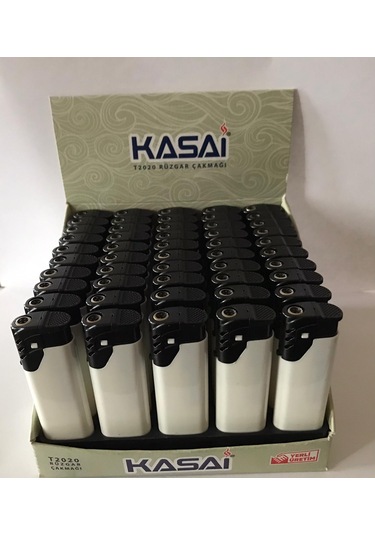 Kasai T2020 Rüzgar Çakmağı 50'li Paket Beyaz
