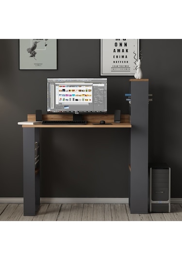Aron Çalışma Masası Bilgisayar Masası Ofis Masası Antrasit - Kemençe