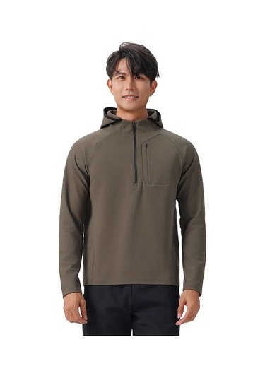 Erkek Sonbahar/kış Spor Günlük Slim Fit Kapüşonlu Ceket Yeşil