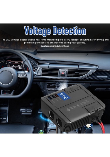 Youmex Araç Şarj Cihazı - 2 Sigara Çakmağı + 3 Usb Portlu Hızlı Şarj Özellikli 12-24v