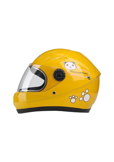 Çocuk Kask Çocuk Kask Elektrikli Araba Kask Sonbahar Ve Kış Erkek Ve Kadın Kask-sarı Sarı