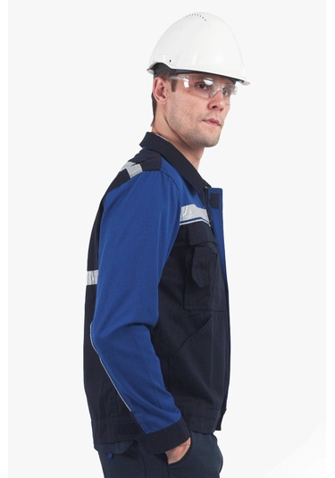 3 Cm Reflektörlü Çok Cepli Mont Lacivert - Saks Mavi