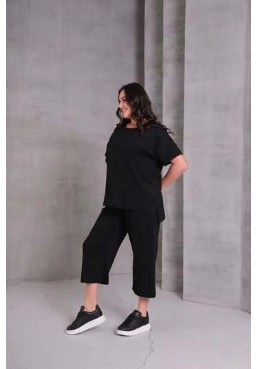 Önü Çimalı Takım Siyah