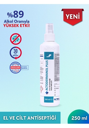 Acto Actodermanol Plus 250 Ml El Ve Cilt Antiseptiği %89 V/v Etan