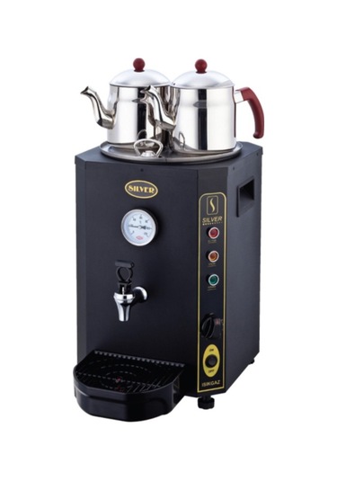 Işıkgaz Silver 2 Demlikli Elite Jumbo 13 L Çay Makinesi Kazanı Siyah