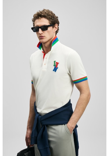 Lufian Fun Smart Erkek Polo T-shirt 111040231 Ekru