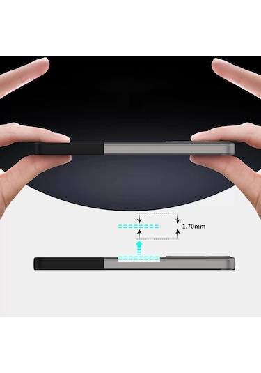 Samsung Galaxy Uyumlu A15 Kılıf Magsafe Şarj Kartlıklı Mıknatıslı Duble 1.7mm Kapak Kart Bölmeli Lacivert S