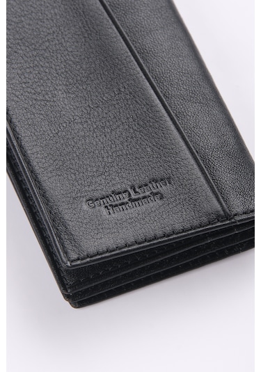 Ancora Leather Hakiki Deri Minimal Kartlık-26206 Siyah