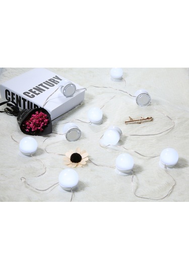 Singree 10'lu Dimmable Led Aydınlatma Seti - Makyaj Aynası Işıklı Zincir, 3 Renk Seçeneği, Kolay Kurulum, Göz Koruyucu Pc Kapak