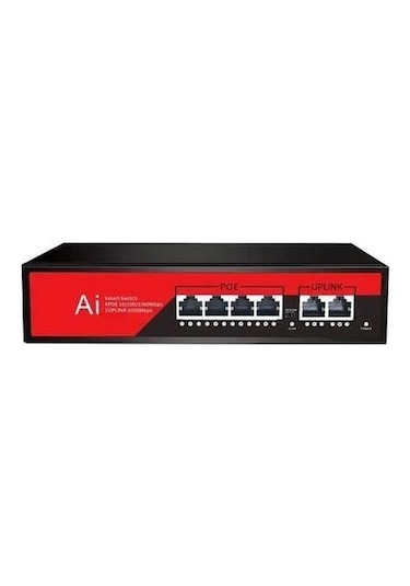 Ezcool EZ-04PSF-FG 4xGE 2xGE-UPLİNK 65 W Yönetilemez Gigabit Poe Switch