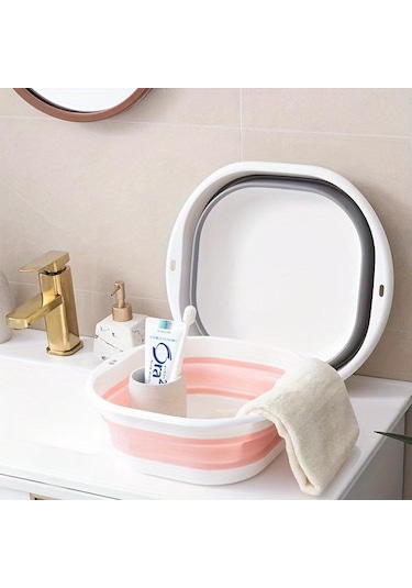Pembe 1 Adet, Ev, Yurt Ve Dış Mekan Kullanımı İçin Taşınabilir Katlanır Lavabo - Ayakları V Yıkamak İçin Lavabo & Evyeler 56671522