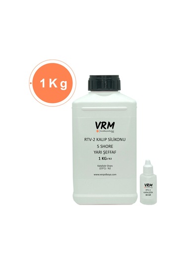 VRM Rtv-2 Yarı Şeffaf - Ekstra Yumuşak Kalıp Silikonu (5 Shore) 1 KG