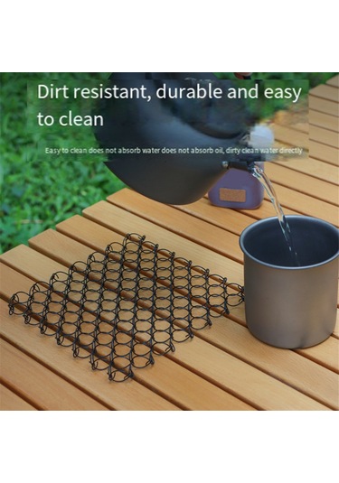 Xiaaokeji Açık Hava Kamp Yalıtım Pedi, Haşlanmaya Karşı Masa Pedi, Tencere Pedi Siyah