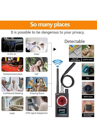 Sones Zs-k18 Gps Takip Gsm Dinleme Cihazı Bulucu Kablosuz Kamera Dedektörü