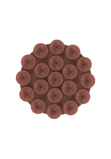 Forzacase Çift Taraflı Silikon Vakumlu Eller Serbest Cep Telefon Tutacağı Yuvarlak - Fc1108 Kahverengi