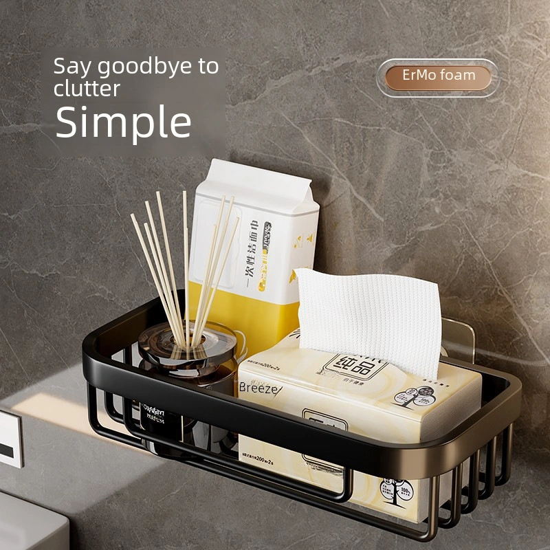 Monyee Banyo Tuvalet Kağıdı Rafı - Delme Yok Kurulum, Uzun Ömürlü Oksijenli Yüzey, Gri Dikdörtgen Tasarım, Fantezi Depolama Diğer