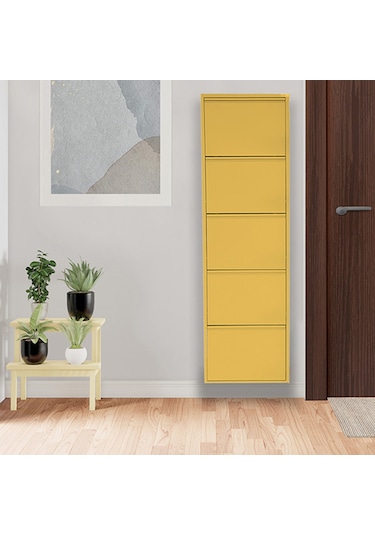 5'li Metal Ayakkabılık - Sarı