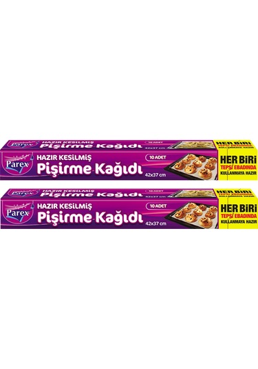 Hazır Kesilmiş Pişirme Kağıdı 10 Lu 42 X 37 Cm İkili Set